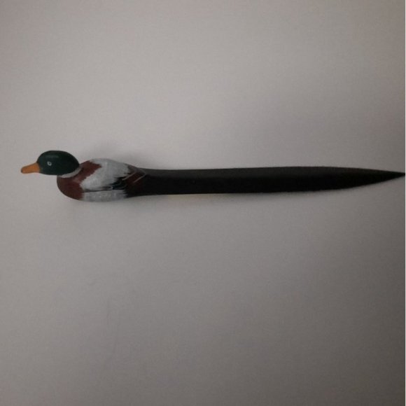 DAKIN & CO 1986 San Francisco Letter Opener Wood Carved Duck Handpainted - Picture 7 of 10